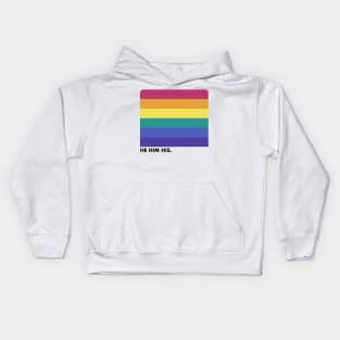 He / Him Pronouns --- Retro Style Design Kids Hoodie